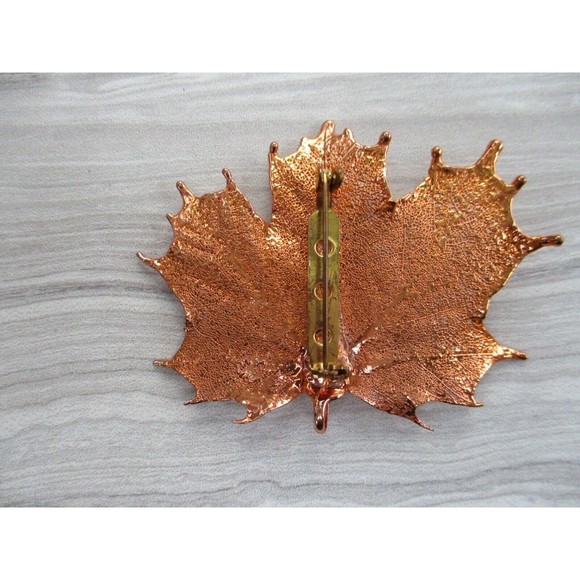 Stunning Copper Plated Maple Leaf Pendant Autumn Leaves Fall 3 inches - Picture 3 of 8